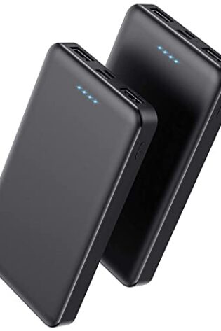 Portable Charger Power Bank 10000mAh【2 Pack】Ultra Slim Design Portable Phone Charger with Type C Input & 2 Output Backup Charging External Battery Pack for Smart Phone, Android Phone,Tablet etc.