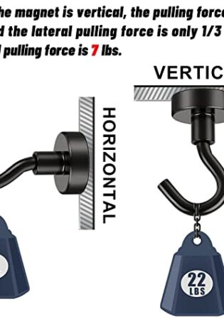 DIYMAG Black Magnetic Utility Hooks, 25Lbs Heavy Duty Rare Earth Neodymium Magnet Hooks with Nickel Coating for Kitchen, Cruise, Classroom, Workplace, Office and Garage etc, Pack of 3 - Image 6