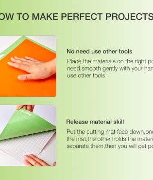 Nicapa 12x12 inch Standard Grip Cutting Mat for Cricut Maker 3/Maker/Explore 3/Air 2/Air/One (3 Pack) Standard Adhesive Sticky Green Quilting Replacement Cut Mats - Image 3