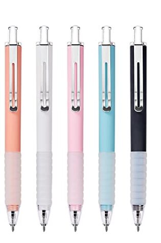 FULLPAD Black Ballpoint Pens, Retractable Medium Point 1.0mm Office Supplies Pen with Super Soft Grip & Metal Gold Clip, Smooth Writing Black Ink Journaling Pens, Gift Pen Set