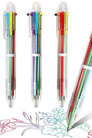 SFLHHDM 4 Pack Ballpoint Pen, 6-in-1 Multicolor Retractable Ballpoint Pens, 0.5mm Colorful Ink Pen, Multi Color Pen for School Office Supplies, Colorful Pens for Kids Party Favors,Children Gift