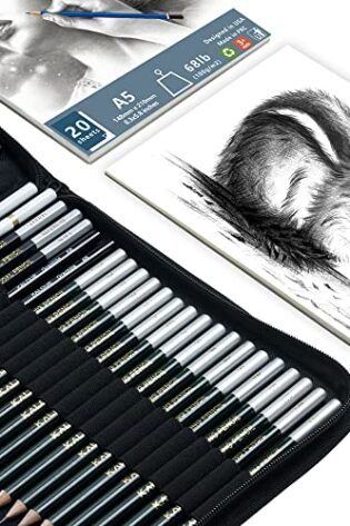 KALOUR 54-Pack Sketch Drawing Pencils Kit with Sketchbook,Include Graphite,Charcoal Pencils and Artists Tools,Pro Art Drawing Supplies for Adults Kids Beginners,ideal for Sketching Shading - Image 7