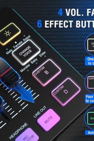 FIFINE Gaming Equipment Bundle, Dynamic XLR/USB Gaming Microphone Set with Streaming Audio Mixer for Podcast Recording Video Vocal, RGB Gamer Set with Volume Fader/XLR Interface for PC-AmpliGame KS5 - Image 6