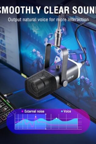 FIFINE Gaming Equipment Bundle, Dynamic XLR/USB Gaming Microphone Set with Streaming Audio Mixer for Podcast Recording Video Vocal, RGB Gamer Set with Volume Fader/XLR Interface for PC-AmpliGame KS5 - Image 7