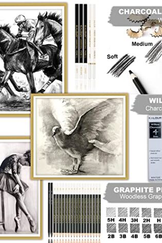 KALOUR 54-Pack Sketch Drawing Pencils Kit with Sketchbook,Include Graphite,Charcoal Pencils and Artists Tools,Pro Art Drawing Supplies for Adults Kids Beginners,ideal for Sketching Shading - Image 5