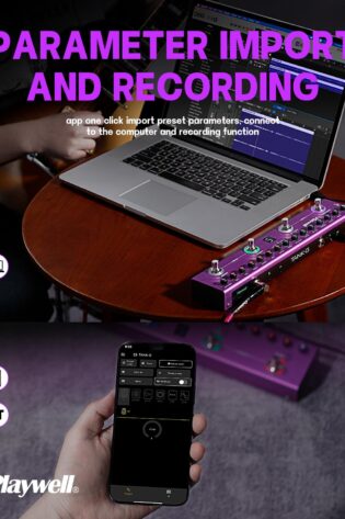 Playwell Multi Effects Guitar Pedal TANK-G,Digital Electric Guitar Effector with 36 Editable Presets,Chorus,Delay,Reverb,MOD,IR Loading,Recording,Tuner,Built-in battery,BT connection - Image 2