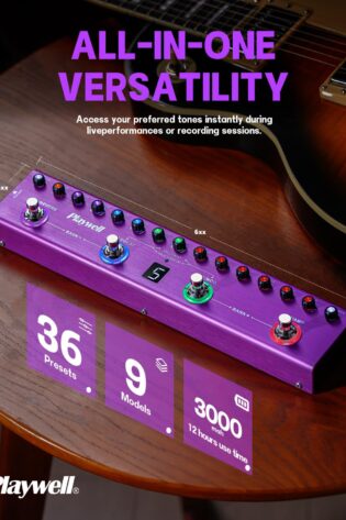 Playwell Multi Effects Guitar Pedal TANK-G,Digital Electric Guitar Effector with 36 Editable Presets,Chorus,Delay,Reverb,MOD,IR Loading,Recording,Tuner,Built-in battery,BT connection - Image 5