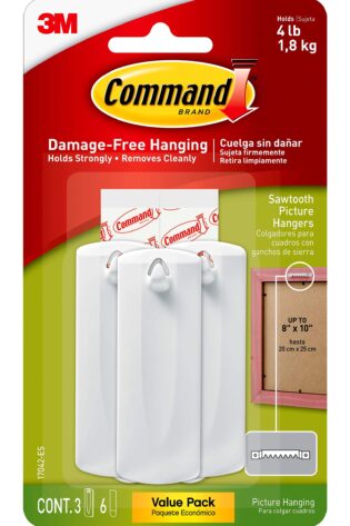 Command 10014485 Picture-Hanging Hooks, Large, White, 3 Count - Image 5